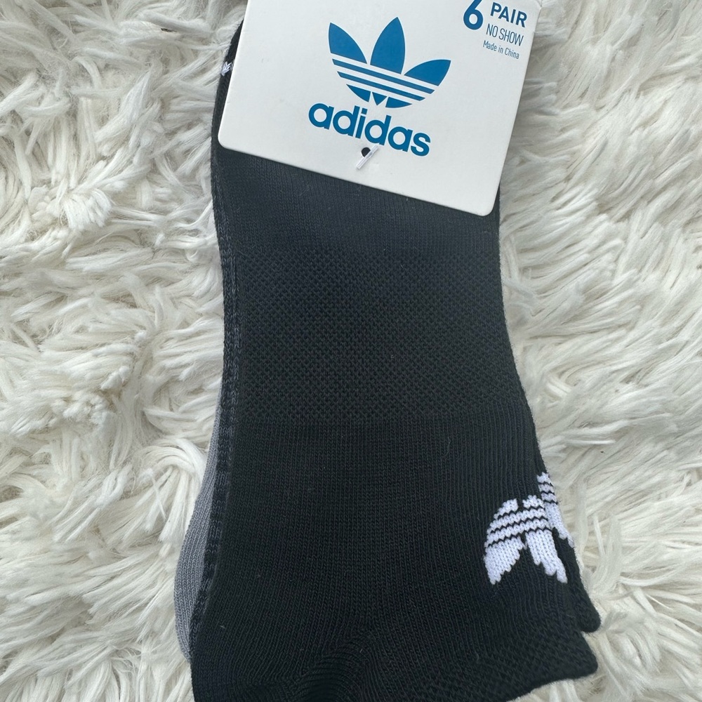 adidas Men's Black No-Show Athletic Socks - 6 Pack
